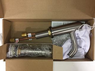 New York Single Handle Faucet w/ Metal Pop-Up Drain, Brushed Nickel.