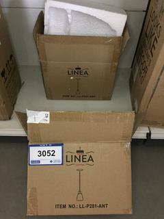 (2) Linea Fiorentino Glass Pendant Lamps.