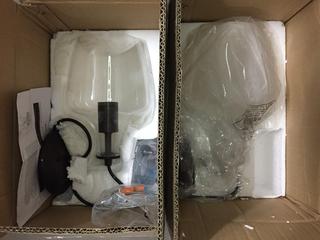 (2) Forte Lighting Single 7" Mini Pendant Light w/ Glass Shade.