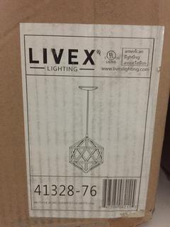 Livex Lighting Geometric 1-Light 13" Scandinavian Grey Pendant.