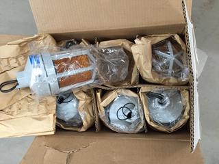 (6) Orange Industrial Strobe Warning Lights 90-130V 1 Amp.