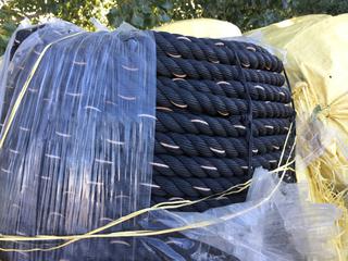 (2) Rolls of Black Nylon Braided Rope 7/8" x 600' Ea.