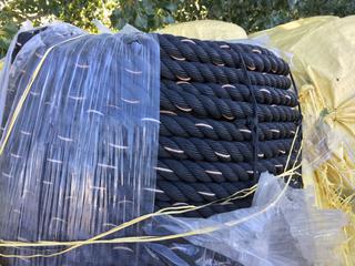 (2) Rolls of Black Nylon Braided Rope 7/8" x 600' Ea.