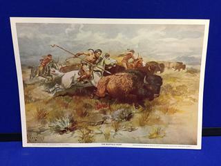 (3) Native Prints & (1) Charcoal Portrait. Largest is 19"L x 14 1.2"H.