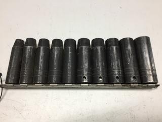 Snap-On 1/2" Drive Deep Impact Sockets, 8 Point, 10mm to 19mm.