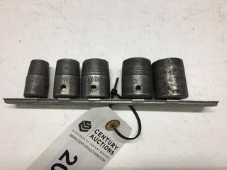Snap-On 1/2" Drive Square Head Plug Sockets, 3/8" to 11/16".