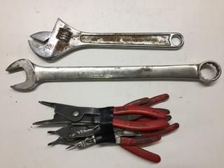 Quantity of Assorted Hand Tools, Pliers, Wrenches.