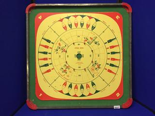 Vintage Combination Crokinole Board. Snakes N' Ladders, Game Of India, 9 Men Morris, Checkers. Model 872.