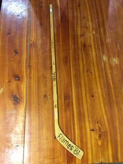 Autographed 1981 Calgary Flames Hockey Stick.