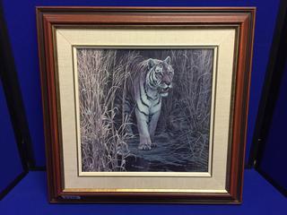 Tiger Print. 16 1/2" x 17".
