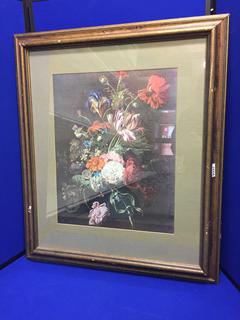 Floral & Bug Print. 26" x 30 1/2".