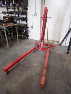 Powerbuilt 2-Ton Storable Shop Crane w/ 6ft Max Arm Length