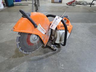 STIHL TS420 14in Concrete Power Saw. *Note: Turns Over, Pull Cord Requires Repair, Running Condition Unknown*