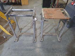 (2) 25in X 18in X 36in Ridgid Adjustable Height Roller Stands