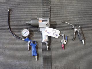 Air Tool 604R 1/2in Pneumatic Impact Wrench C/w Blowers And Tire Gauge/Filler