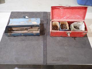 (2) 16in Toolboxes C/w Qty Of Assorted Hammer Punches, Bits And Nails 