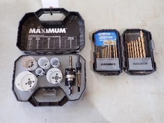 Maximum 8-Piece 7/8in - 2 1/2in  Hole Saw Set C/w Maximum Incomplete Spade Drill Bit Set