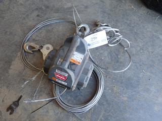 Warn 101570 750lb Drill Winch C/w Assortment Of Braded Cable And (1) Shackle *Note: Drill Winch Requires Repair*