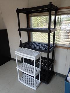 35in X 17in X 72in 5-Tier Shelving Unit C/w 23in X 11in X 36in 3-Tier Shelving Unit