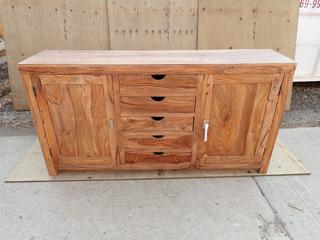69in X 16in X 36in 2-Door 7-Drawer Storage Cabinet