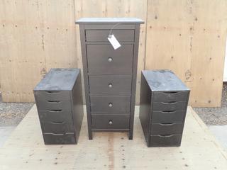 20in X 14in X 52in 5-Drawer Storage Cabinet C/w (2) 23in X 14in X 28in 5-Drawer Storage Cabinet