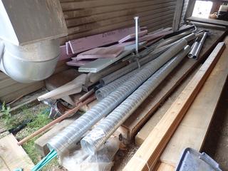 Qty Of 6in And 4in Pipe Ducting And Assorted Size PVC Pipe, Rebar Stakes And 2in Insulation