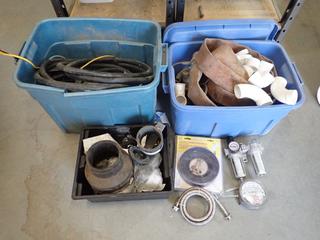 Qty Of Assorted Pipe Fittings, Adapters, And Plumbing Supplies C/w Magnehelic Gauge And Nanpu Pressure Regulator