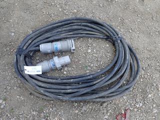 Cooper Crouse-Hinds 4-Pole 100Amp 600VAC Extension Cord *Note: Male End Missing (1) Pole*