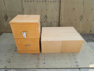 33in X 24in X 13in Wall Mounted 2-Door Storage Cabinet C/w 18 1/2in X 16 1/2in X 28 1/2in 2-Drawer Storage Cabinet