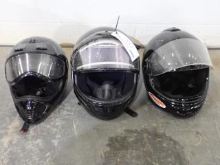Freeride Size L Helmet C/w HJC Size XL Helmet And ADJ Size S Helmet(Missing Faceplate Screw)