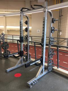 Hammer Strength Model HDHR8 A01 HD Elite Half Rack c/w Assorted Weight Plates, No Bench or Bar.