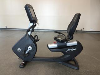 Life Fitness Model 95RS Life Cycle Recumbent Bike c/w Programmed Workouts & Touchscreen Display. S/N APB100579.