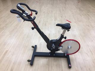 Keiser Model M3 Spin Bike c/w Self-Tensioning Poly V-Belt Drive & Monitor, Seat Cracked S/N 140820-90869.