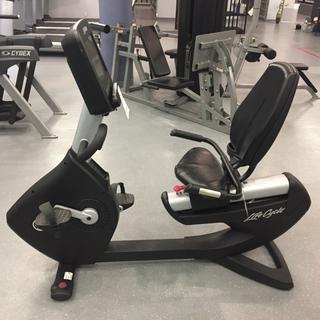 Life Fitness Model 95RS Life Cycle Recumbent Bike c/w Programmed Workouts & Touchscreen Display. S/N APB109539.