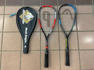 (2) Squash Rackets c/w (1) Cover.