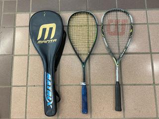 (2) Squash Rackets c/w (1) Cover.