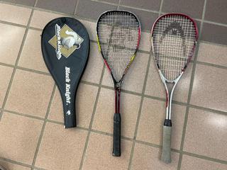 (2) Squash Rackets c/w (1) Cover.