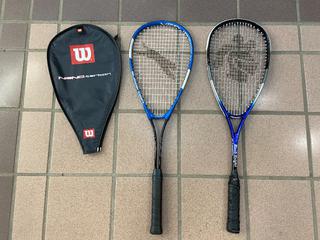 (2) Squash Rackets c/w (1) Cover.