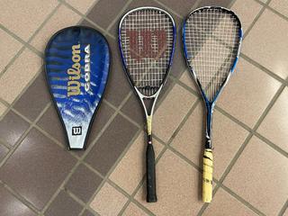 (2) Squash Rackets c/w (1) Cover.