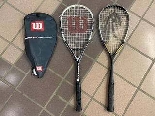 (2) Squash Rackets c/w (1) Cover.