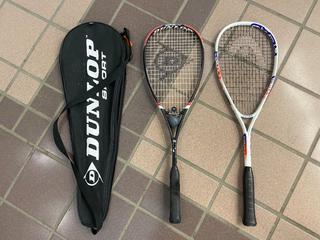 (2) Squash Rackets c/w (1) Cover.