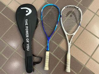 (2) Squash Rackets c/w (1) Cover.