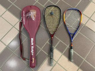 (2) Squash Rackets c/w (1) Cover.