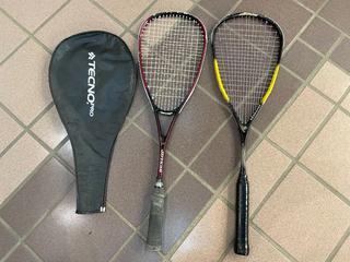 (2) Squash Rackets c/w (1) Cover.