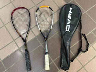 (2) Squash Rackets c/w (1) Cover.