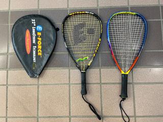 (2) Racquetball Rackets c/w (1) Cover.