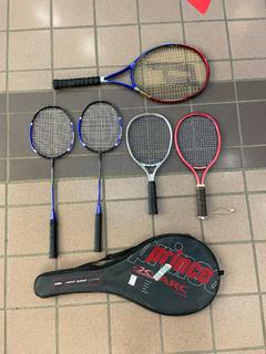 (5) Assorted Rackets.