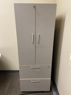 2-Door/2-Drawer Storage/File Cabinet, 24"x 24"x 65".
