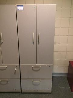 Grey 2-Door, 2-Drawer Storage/File Cabinet, 24"x 24"x 65".
