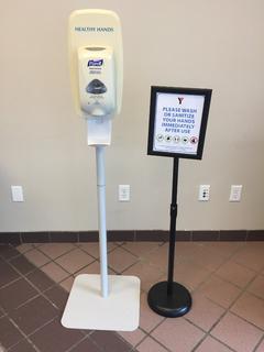 Purell Healthy Hands Automatic Hand Sanitizer Dispenser & Adjustable Poster Stand.